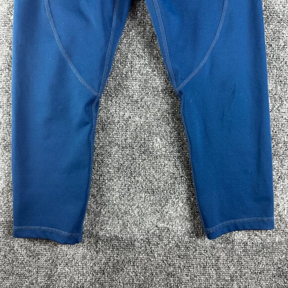 Zyia Active Compression Pants Womens  6 Blue Stretch Side Pockets Crop - Picture 2 of 8